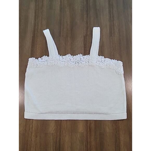 VTG Romantic Cottagecore Knit Crochet Ivory Cardigan + Crop Blouse M EUC - Picture 5 of 12